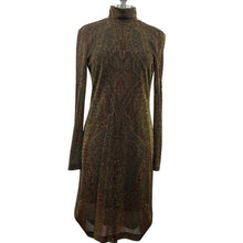Load image into Gallery viewer, Vintage Long Sleeve Knit Turtleneck Outfit Glitter Dress