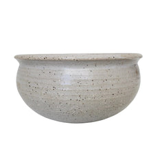 Load image into Gallery viewer, Hand Painted Blue Leaves Stoneware Pottery Planter Bowl