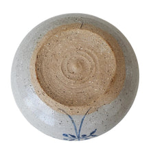 Load image into Gallery viewer, Hand Painted Blue Leaves Stoneware Pottery Planter Bowl