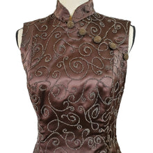 Load image into Gallery viewer, Classy Brown Beaded Sleeveless Cocktail Dress Size 6