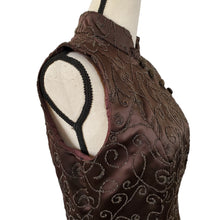 Load image into Gallery viewer, Classy Brown Beaded Sleeveless Cocktail Dress Size 6