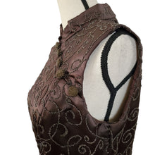 Load image into Gallery viewer, Classy Brown Beaded Sleeveless Cocktail Dress Size 6