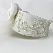 Load image into Gallery viewer, White Embroidered Fascinator Hat Veil