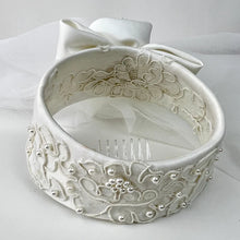 Load image into Gallery viewer, White Embroidered Fascinator Hat Veil