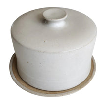 Load image into Gallery viewer, Vintage Stoneware Cheese Dome with Hand-painted Blue Flowers