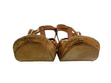Load image into Gallery viewer, Soto Sopra Leather Wedge Sandals w Ankle Strap Size 8 - Made in Italy