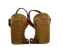 Load image into Gallery viewer, Soto Sopra Leather Wedge Sandals w Ankle Strap Size 8 - Made in Italy