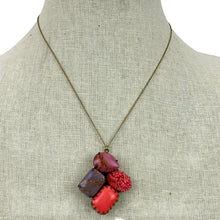 Load image into Gallery viewer, David Aubrey Fine Chain Pink Pendant Necklace 15"