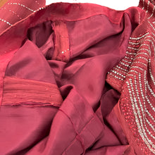 Load image into Gallery viewer, Richilene Glitter Embellished Silk Sparkly Column Red Long Sleeves Maxi Dress