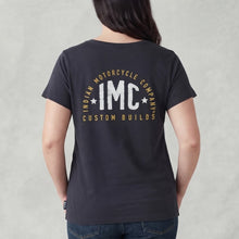 Load image into Gallery viewer, Women's Indian Motorcycle Navy Blue Custom Build Tee Shirt