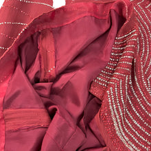 Load image into Gallery viewer, Richilene Glitter Embellished Silk Sparkly Column Red Long Sleeves Maxi Dress