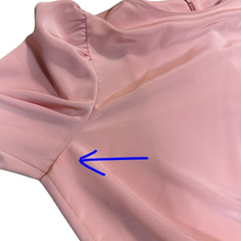 Load image into Gallery viewer, VTG 70s Peach Long Sleeve Drop Waist Midi Dress Size 12 Made in the USA