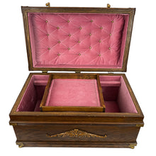 Load image into Gallery viewer, Antique Napoleon III Tufted Interior Sewing Jewelry Box