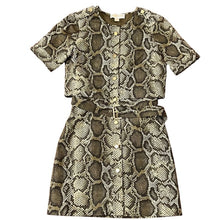 Load image into Gallery viewer, Michael Kors Midi Dress Snake Print Dress With Belt Size 2