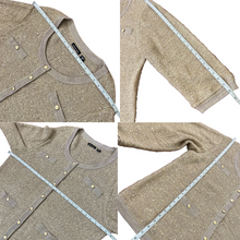 Load image into Gallery viewer, Vintage Michael Simon Wool Blend Sequin Knit Button Sweater Beige 2X