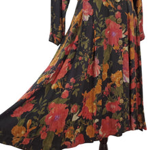 Load image into Gallery viewer, Long Sleeve Vintage Rayon Boho Floral Dress Size 6