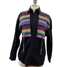 Load image into Gallery viewer, Wrangler Long Sleeves Retro Shirt For Women Black Size Medium