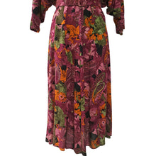 Load image into Gallery viewer, 80s Floral Midi Boho Dress Dolman Sleeves & Pockets Size 9/10