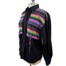 Load image into Gallery viewer, Wrangler Long Sleeves Retro Shirt For Women Black Size Medium