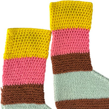 Load image into Gallery viewer, Vintage 70s Crochet Knit House Slippers