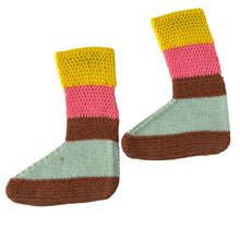Load image into Gallery viewer, 70s Crochet  Multi-color Knit House Slippers