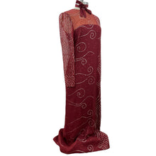 Load image into Gallery viewer, Richilene Glitter Embellished Silk Sparkly Column Red Long Sleeves Maxi Dress