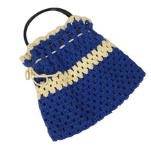 Load image into Gallery viewer, Vintage Blue Crochet Tote Purse