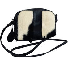 Load image into Gallery viewer, Leather Black & White Cowhide Crossbody Bag