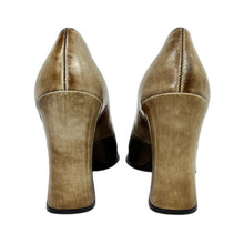Load image into Gallery viewer, Prada Brown Square Toe Block Heel Size 6.5