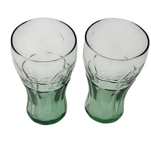 Load image into Gallery viewer, Vintage Coca-Cola Green Glass Set of 2