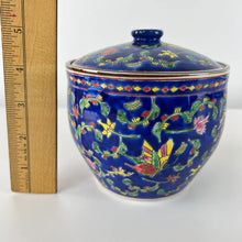 Load image into Gallery viewer, Vintage Bone China Jar & Lid with Butterflies & Flowers