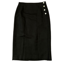 Load image into Gallery viewer, High Waisted Black Skirt Midi Knee Length