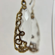 Load image into Gallery viewer, Elegant Faceted Teardrop Dangle Earrings 1.5"