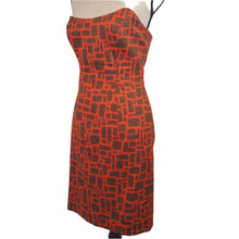 Load image into Gallery viewer, Strapless Orange/Brown Mini Dress Size 2 Cotton & Silk Blend