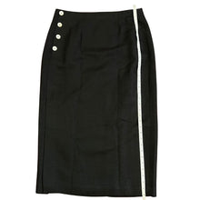 Load image into Gallery viewer, High Waisted Black Skirt Midi Knee Length