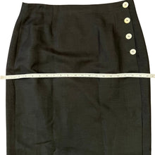 Load image into Gallery viewer, High Waisted Black Skirt Midi Knee Length