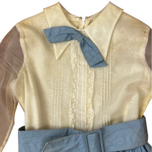 Load image into Gallery viewer, Vintage Creepy Kid Costume Blue and White