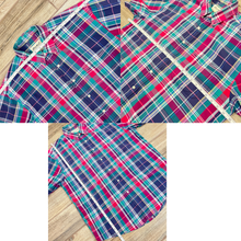 Load image into Gallery viewer, Eddie Bauer 100% Cotton Plaid Short Sleeve Button-Down Shirt Size M