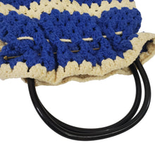 Load image into Gallery viewer, Vintage Blue Crochet Tote Purse
