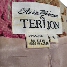 Load image into Gallery viewer, Vintage Linen Floral Short Sleeve Dress Size 8