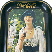 Load image into Gallery viewer, Vintage Coca-Cola Serving Tray Woman Drinking Coke
