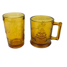 Load image into Gallery viewer, Vintage Nursery Rhymes Amber Glass Place Setting Set