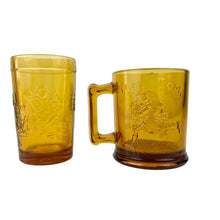 Load image into Gallery viewer, Vintage Nursery Rhymes Amber Glass Place Setting Set
