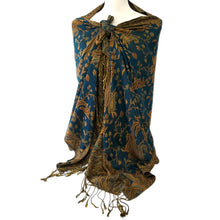 Load image into Gallery viewer, Vintage Pashmina Fringed Paisley Print Wrap Scarf