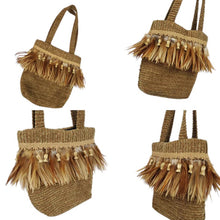 Load image into Gallery viewer, Vintage Feathers and Tassels Tote Double Handles