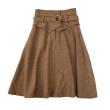 Load image into Gallery viewer, Lai Meng Five Cats Brown Retro A-line Skirt with Pockets - Size Small