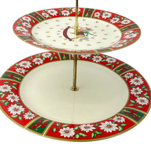 Load image into Gallery viewer, Charlton Hall by Kobe Christmas Two-Tier Tidbit Cake Server
