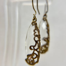 Load image into Gallery viewer, Elegant Faceted Teardrop Dangle Earrings 1.5"