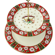 Load image into Gallery viewer, Charlton Hall by Kobe Christmas Two-Tier Tidbit Cake Server