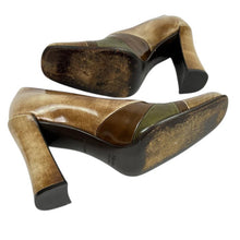 Load image into Gallery viewer, Prada Brown Square Toe Block Heel Size 6.5